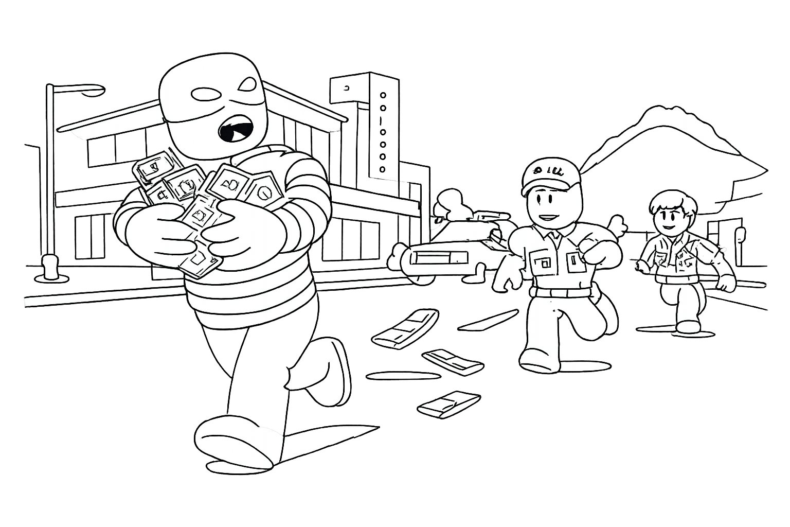 Dibujo para colorear Brookhaven line art