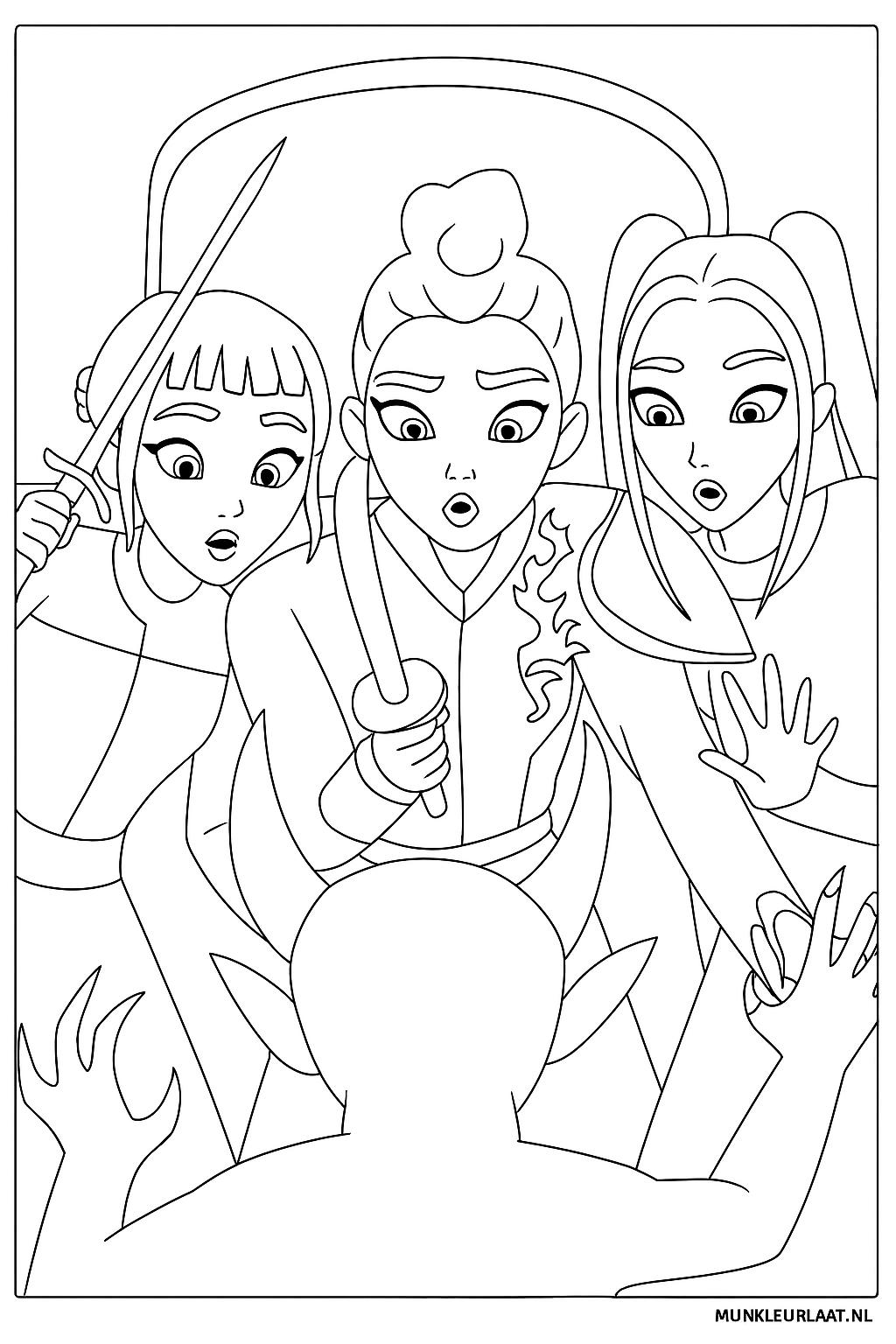 Demon Hunters Variant 1 coloring page for children