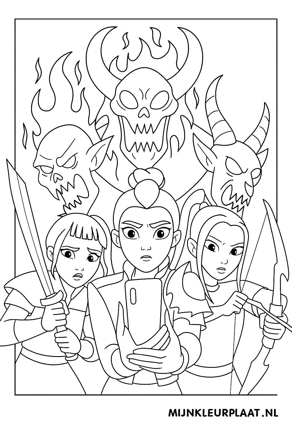 Demon Hunters Variant 2 coloring page for children