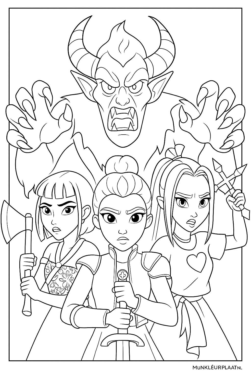 Demon Hunters Variant 4 coloring page for children