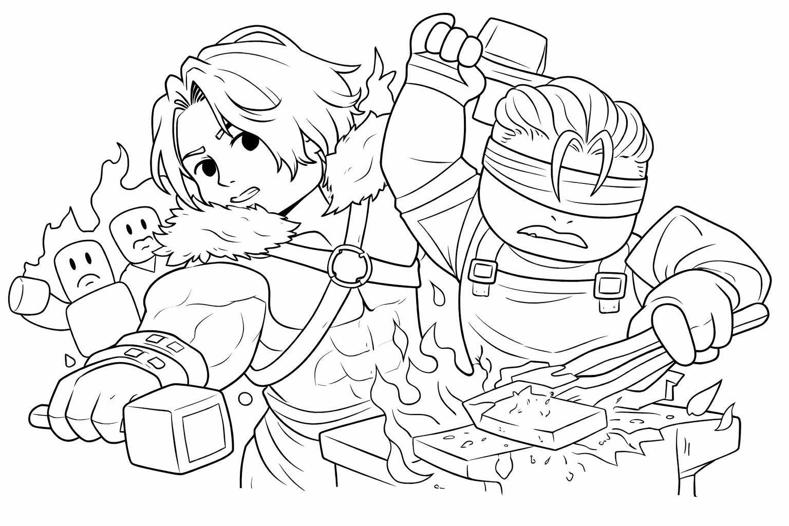 The Forge Roblox Malvorlage Linienzeichnung