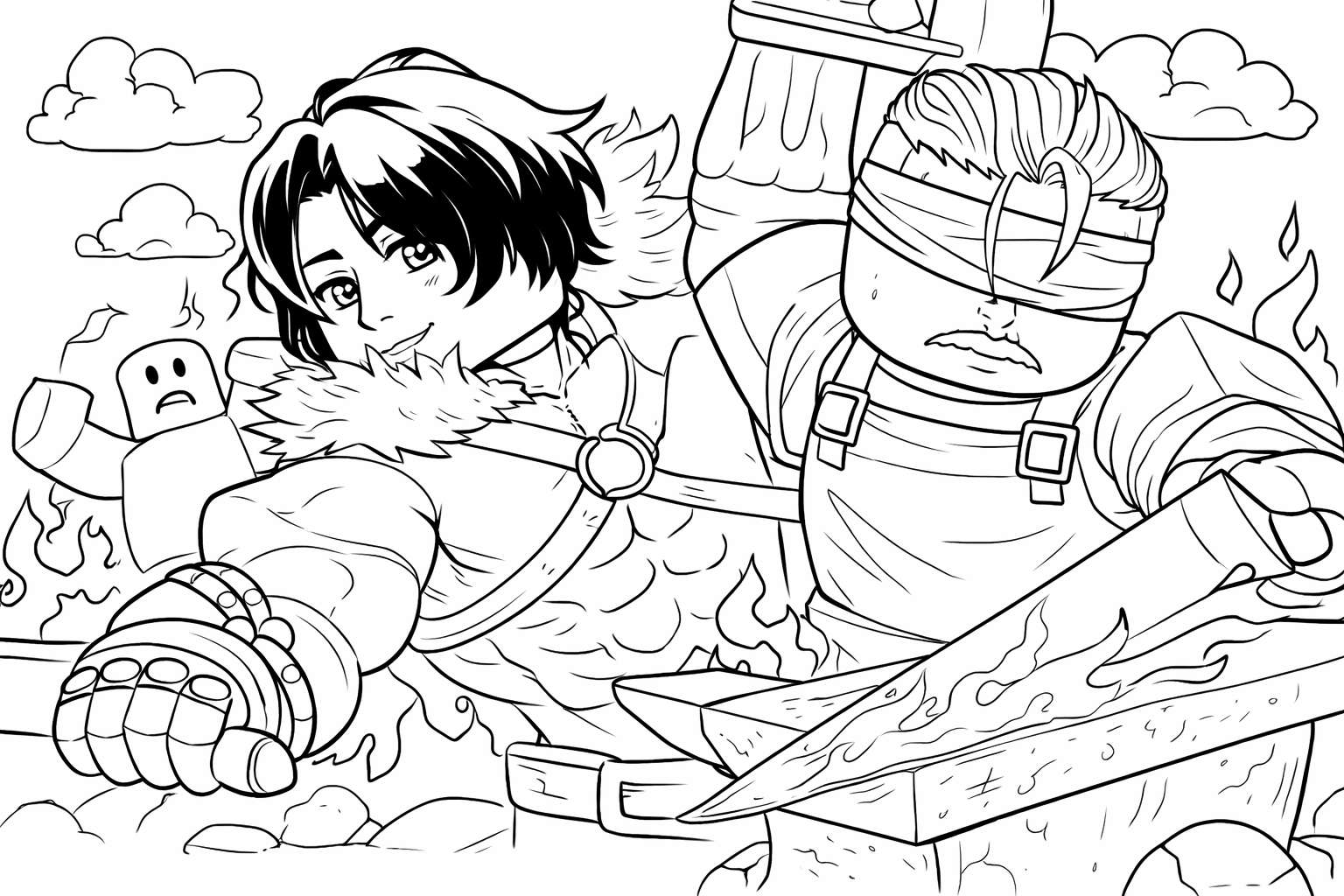 Coloriage The Forge Roblox dessin au trait