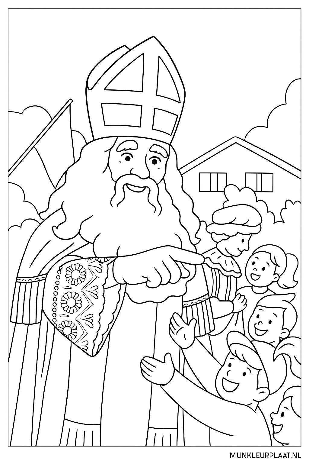 Sinterklaas Variant 4 coloring page for children
