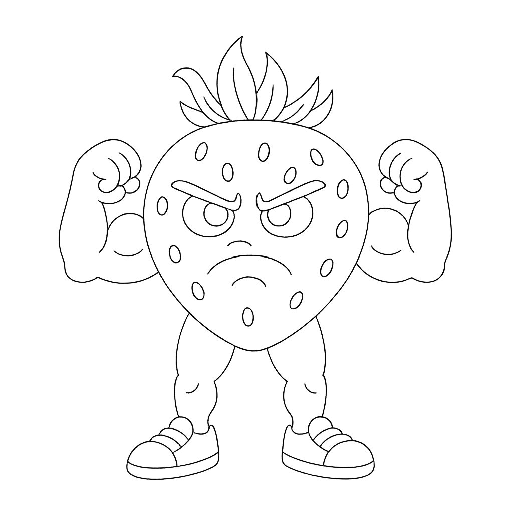 Kleurplaat van fragola la la la, variant 2