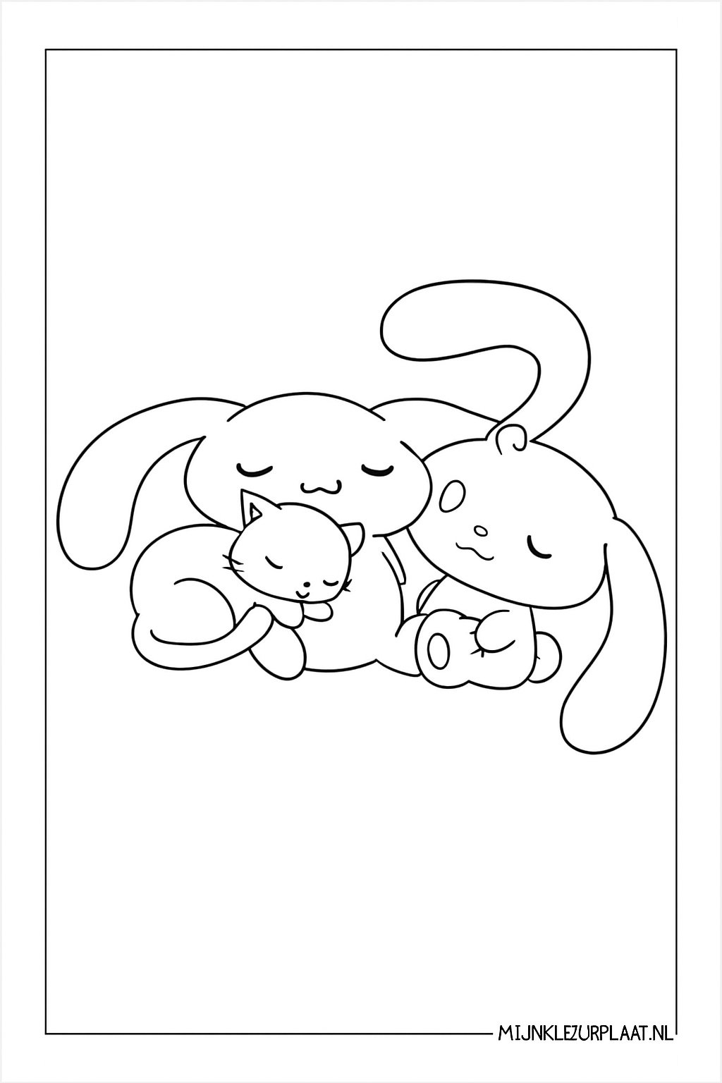 Plantilla de Coloreado Gratis Cinnamoroll - Variante 3 Plantilla de Coloreado para Niños
