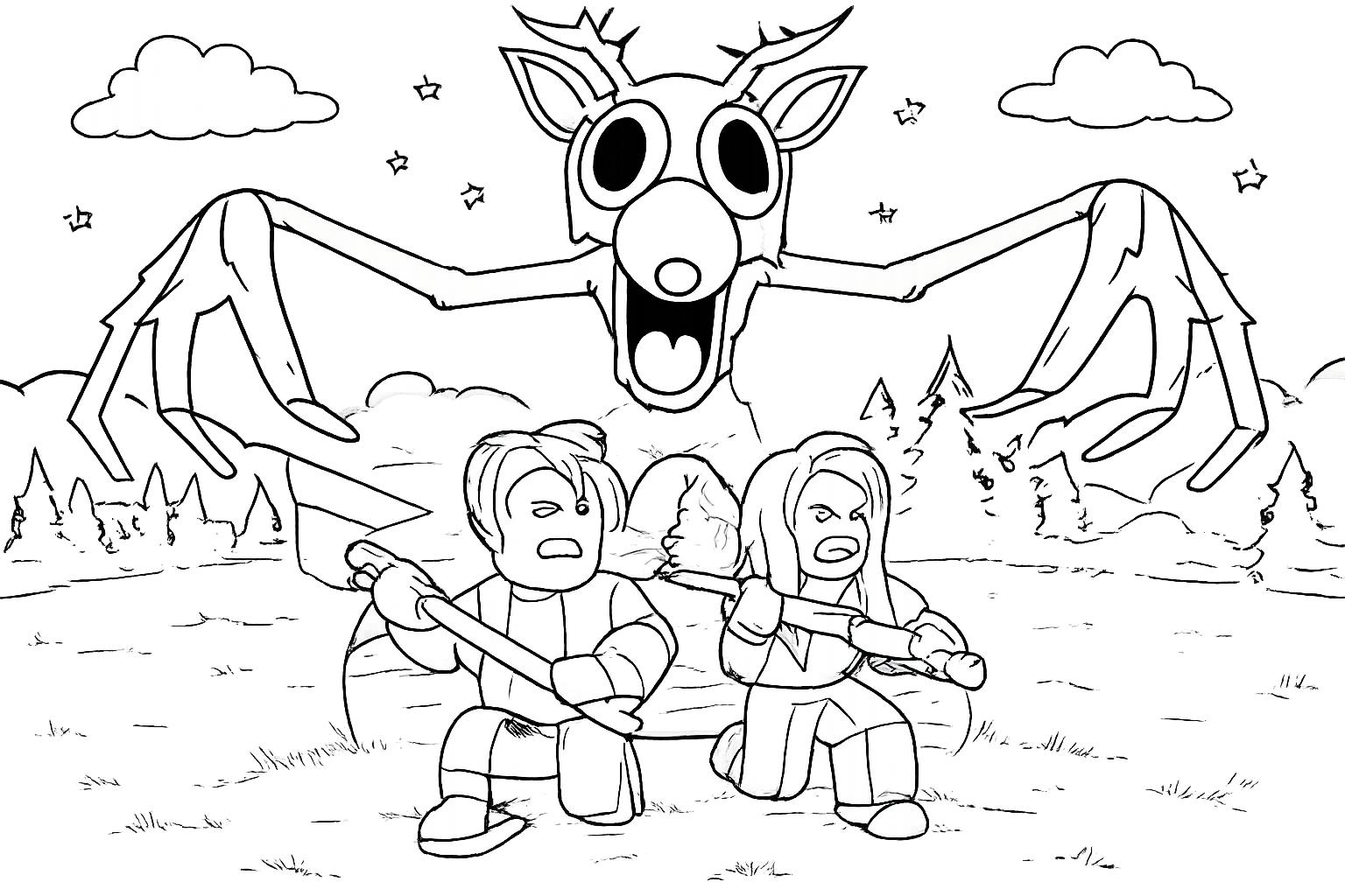 99 Nights in the Forest coloring page line art