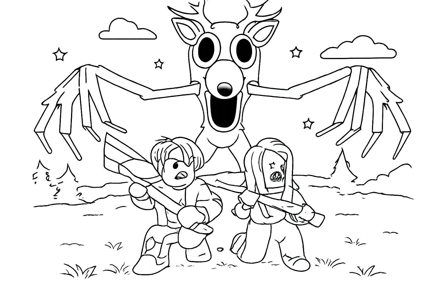 99 Nights in the Forest coloring page line art