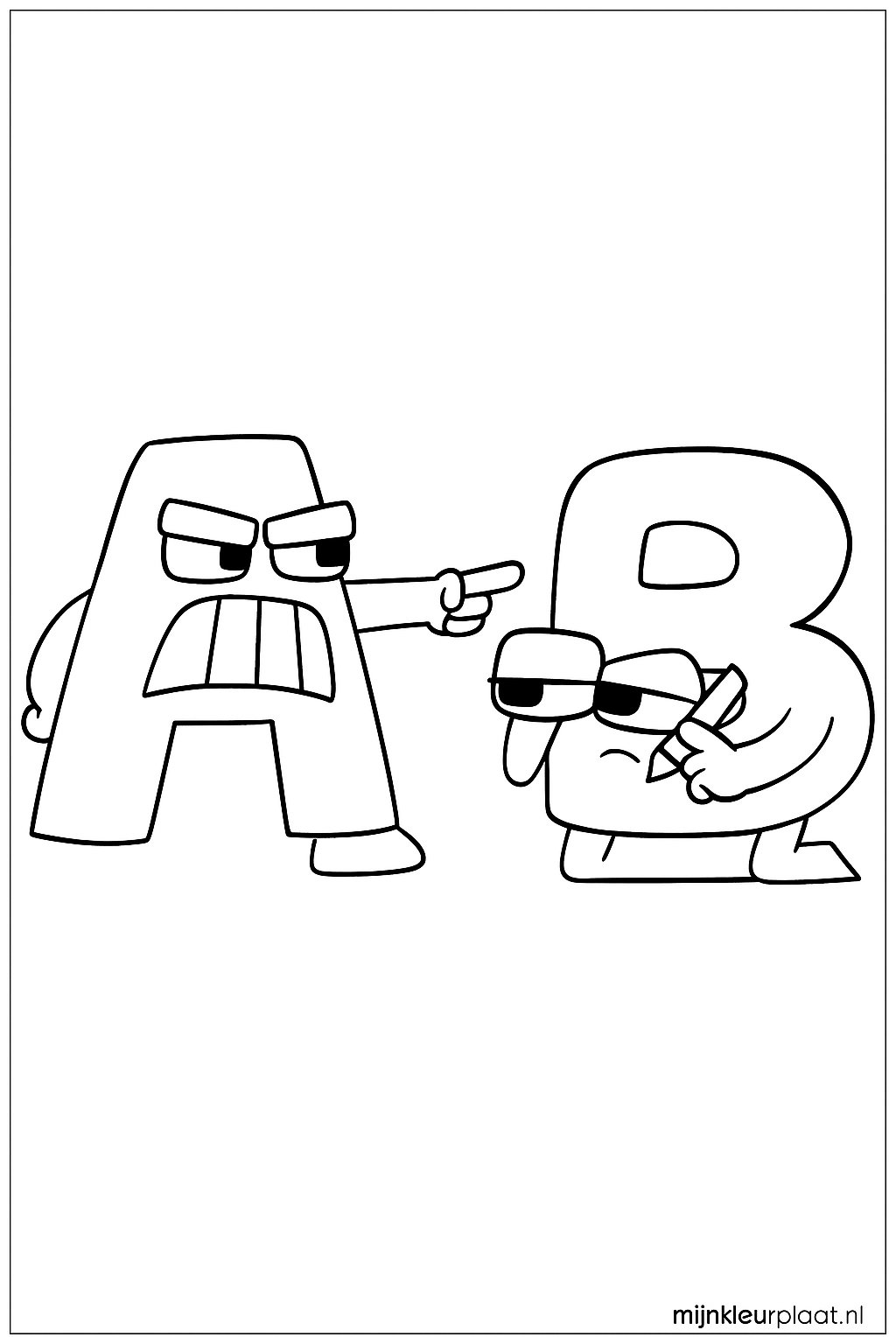 Plantilla de Colorear Alfabeto Gratis - Variante 3 Plantilla para Niños