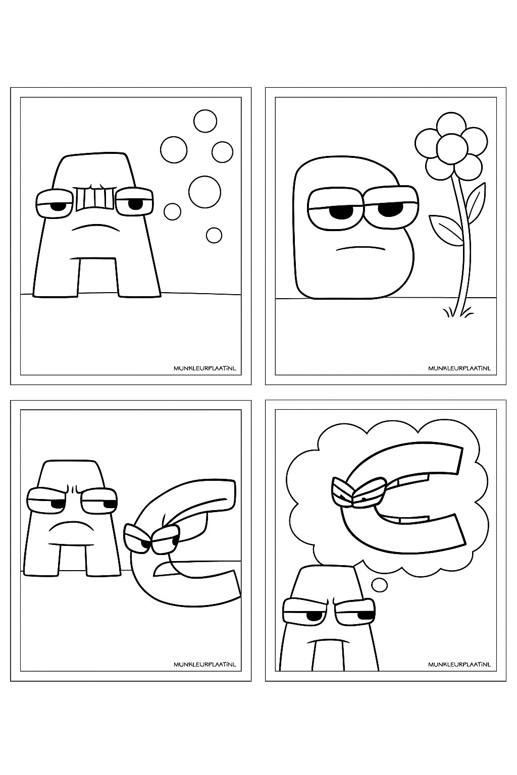 Plantilla de colorear Alfabeto Lore Gratis - Variante 4 Plantilla para niños