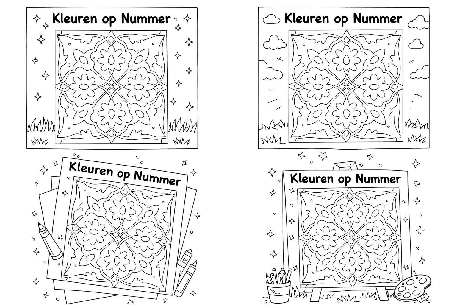 Coloriage Kleuren op nummer patroon dessin au trait