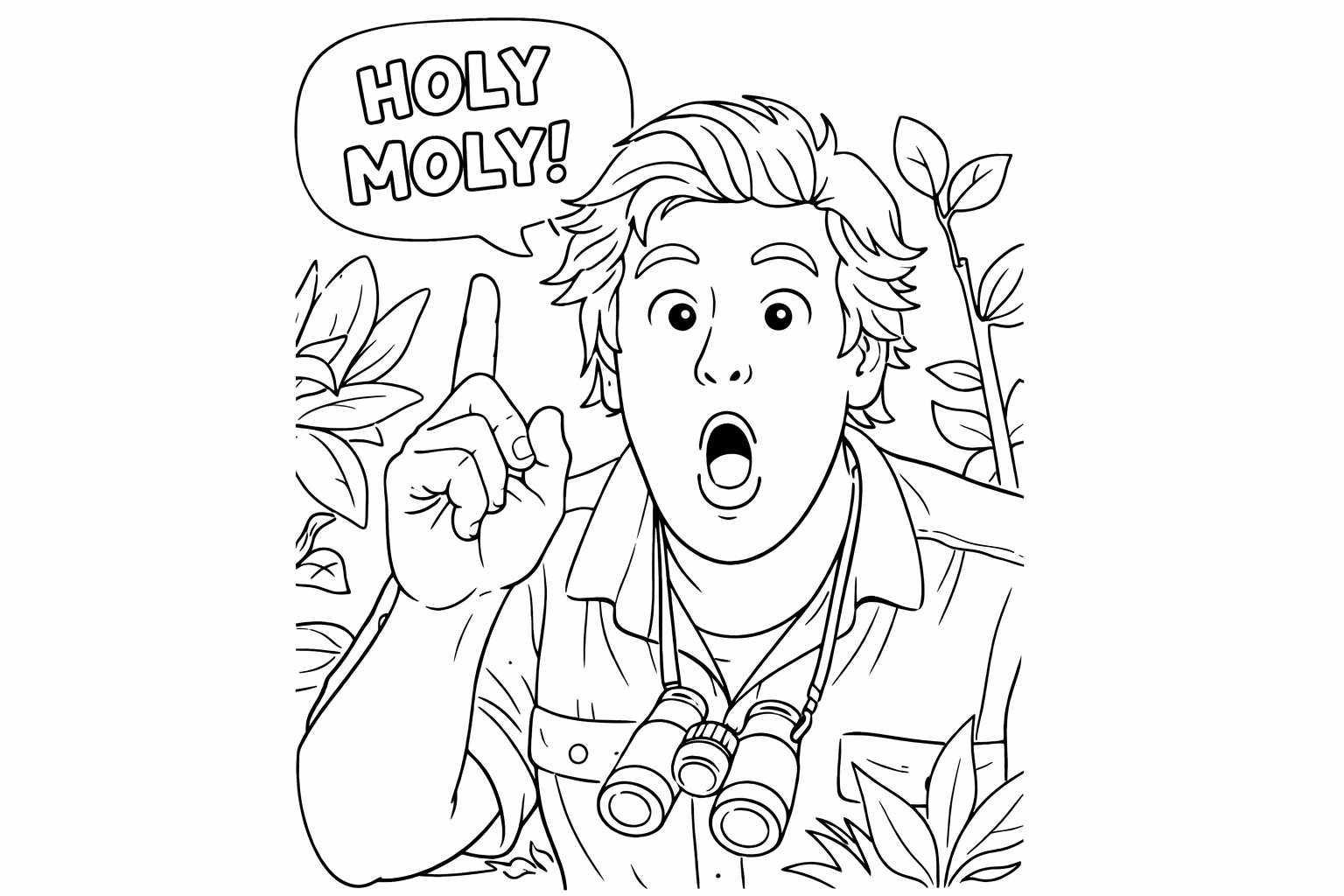 Holy Moly Freek Vonk kleurplaat - zwart-wit lijntekening