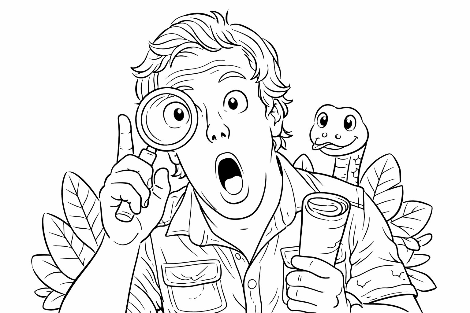 Holy Moly Freek Vonk kleurplaat - zwart-wit lijntekening