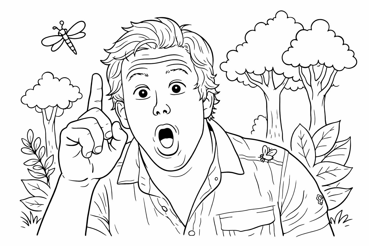 Holy Moly Freek Vonk kleurplaat - zwart-wit lijntekening