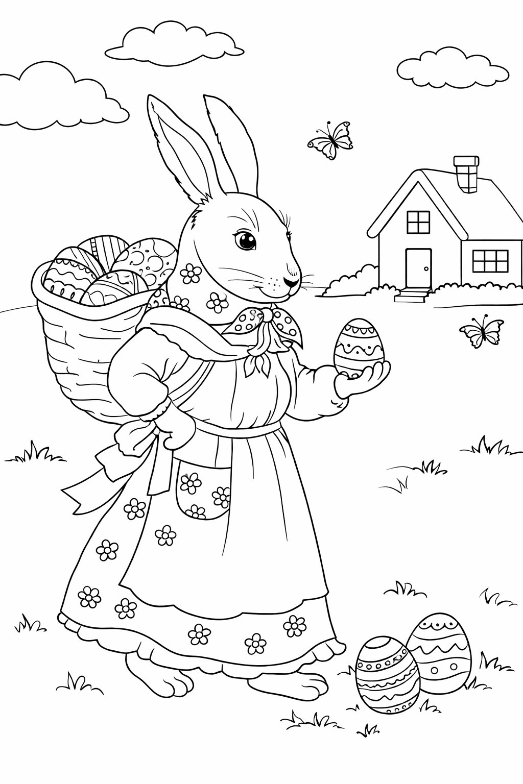 Pasen coloring page line art