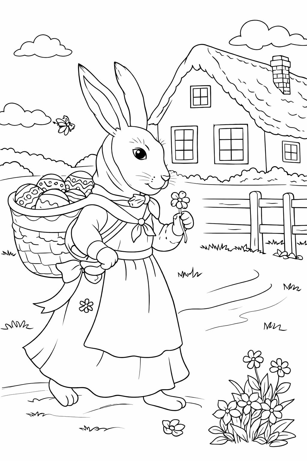 Pasen Malvorlage Linienzeichnung
