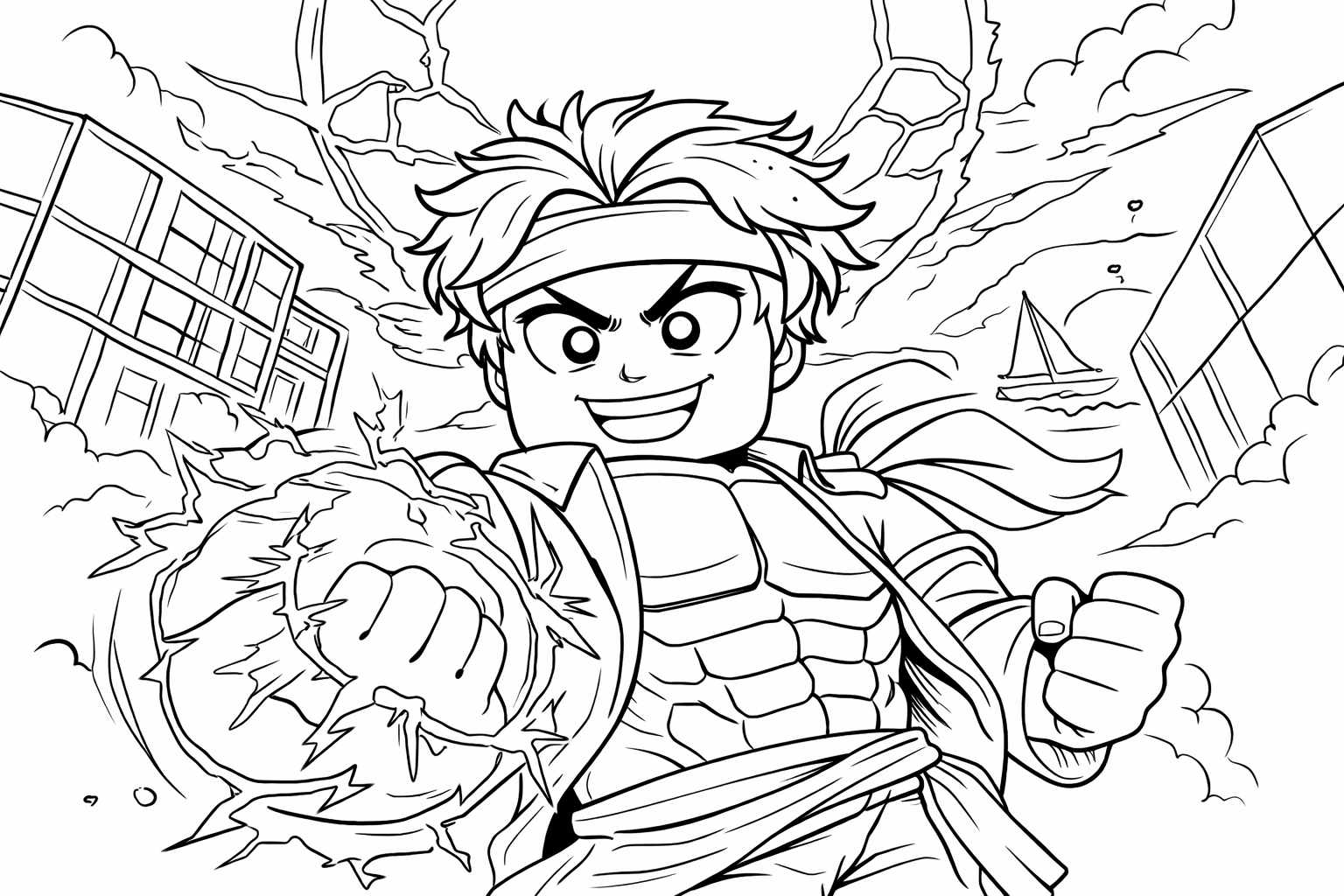 Dibujo para colorear blox fruits roblox line art