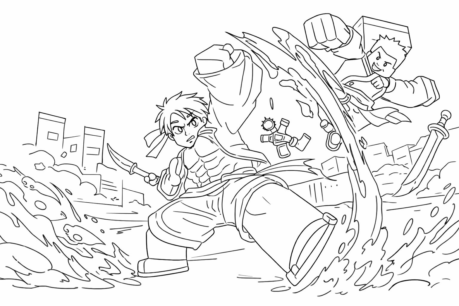 blox fruits roblox kleurplaat - zwart-wit lijntekening