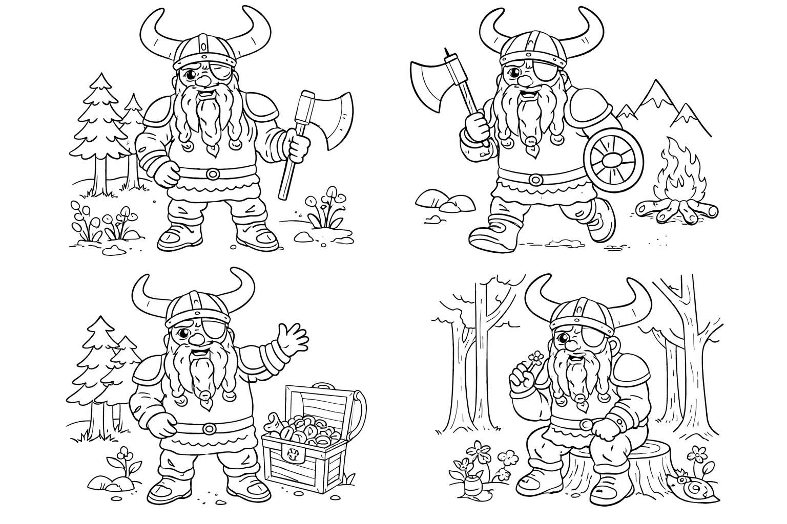 Viking Golar coloring page line art