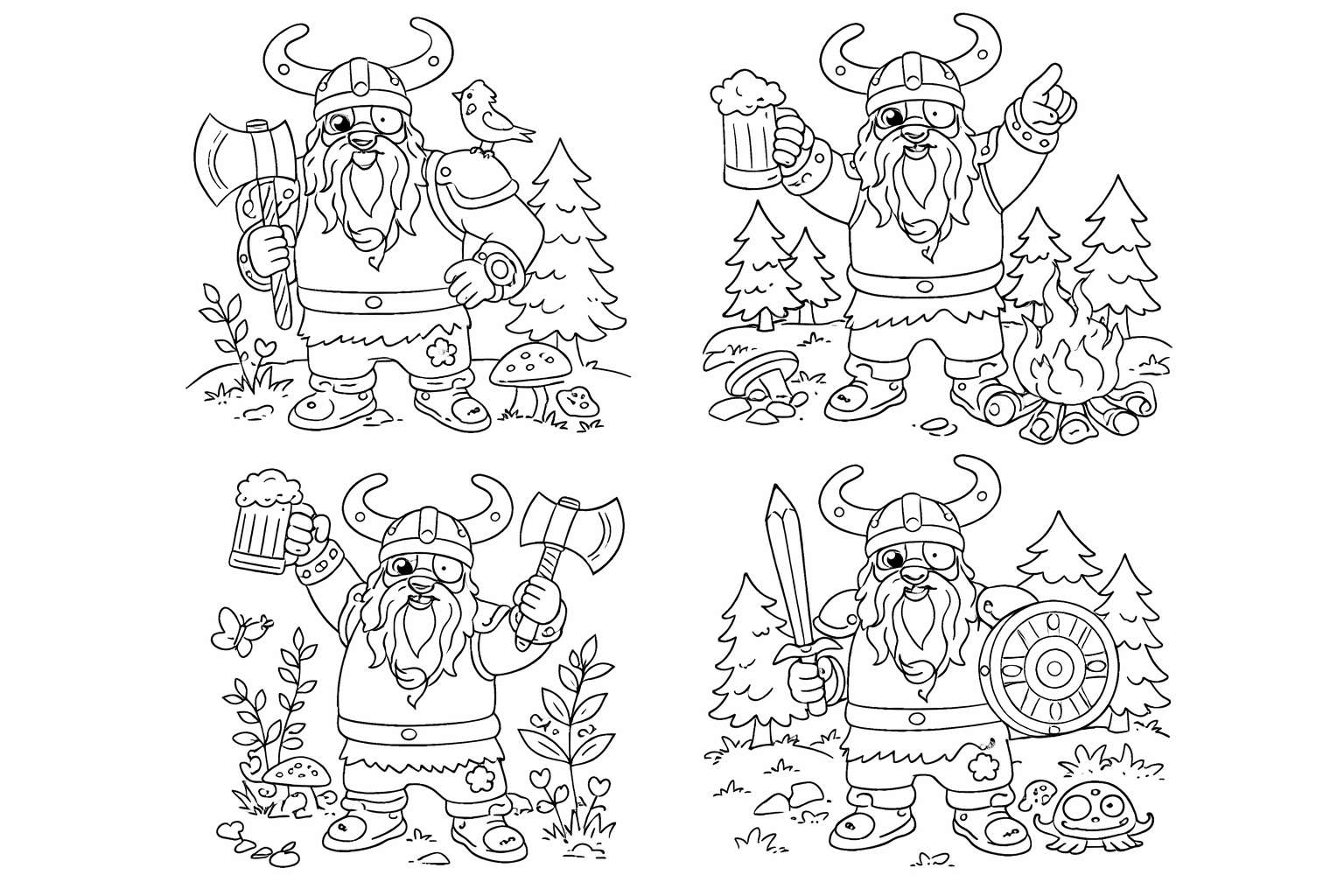 Viking Golar coloring page line art