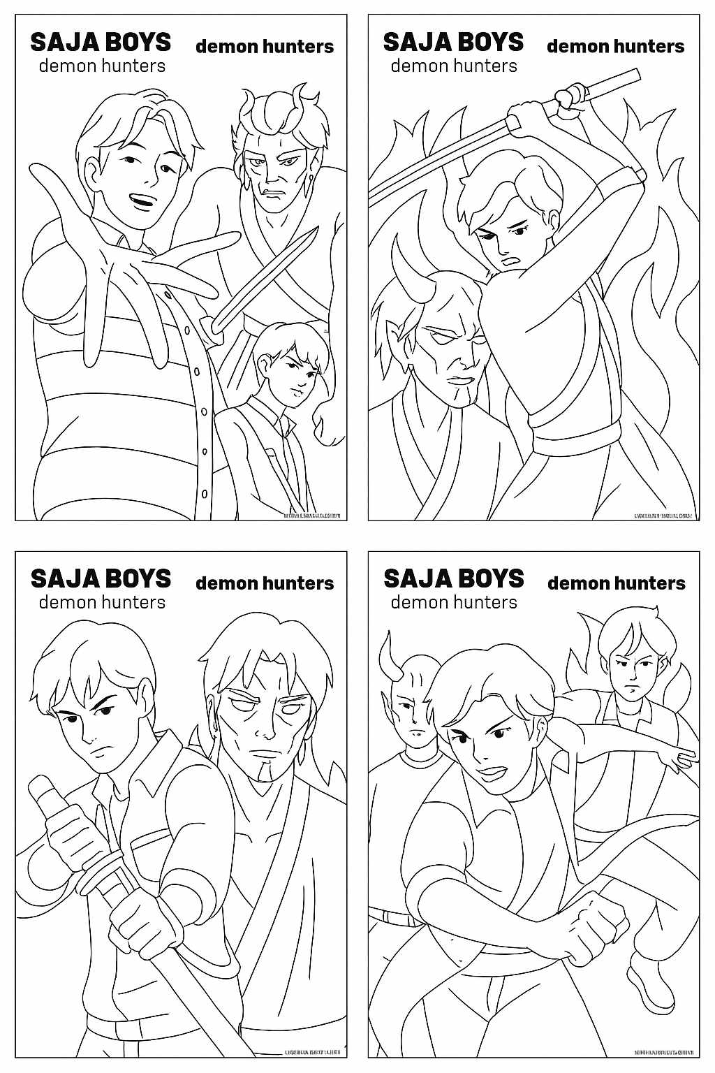 Saja Boys Demon Hunters Variant 2 coloring page for children
