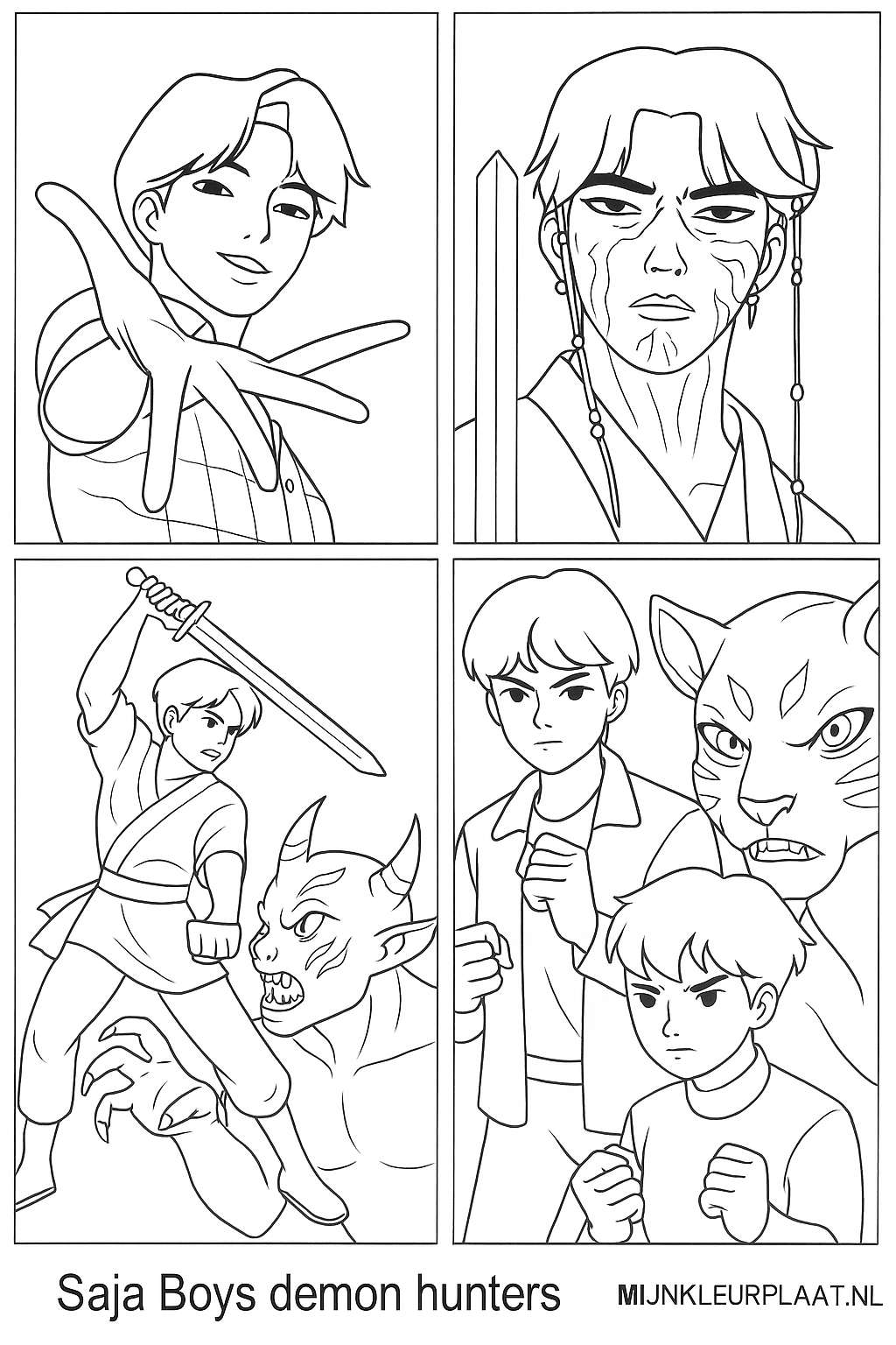 Saja Boys Demon Hunters Variant 3 coloring page for children