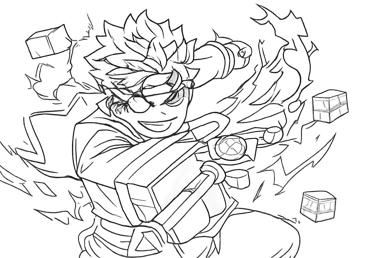 Coloriage Blox fruits Roblox dessin au trait