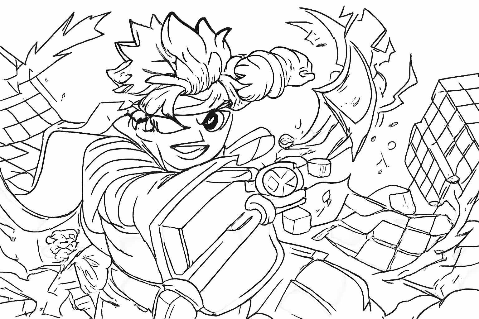 Coloriage Blox fruits Roblox dessin au trait