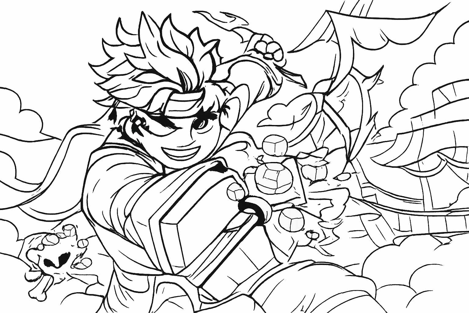 Coloriage Blox fruits Roblox dessin au trait