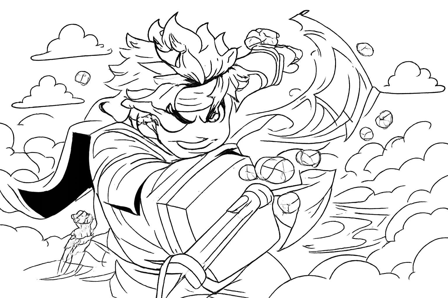 Coloriage Blox fruits Roblox dessin au trait