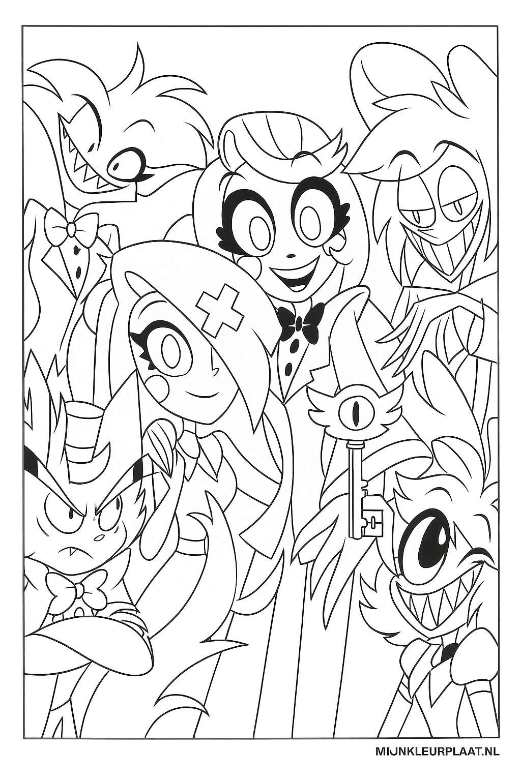 Plantilla de Coloreado Gratis Hazbin Hotel - Variante 1 Plantilla para Niños