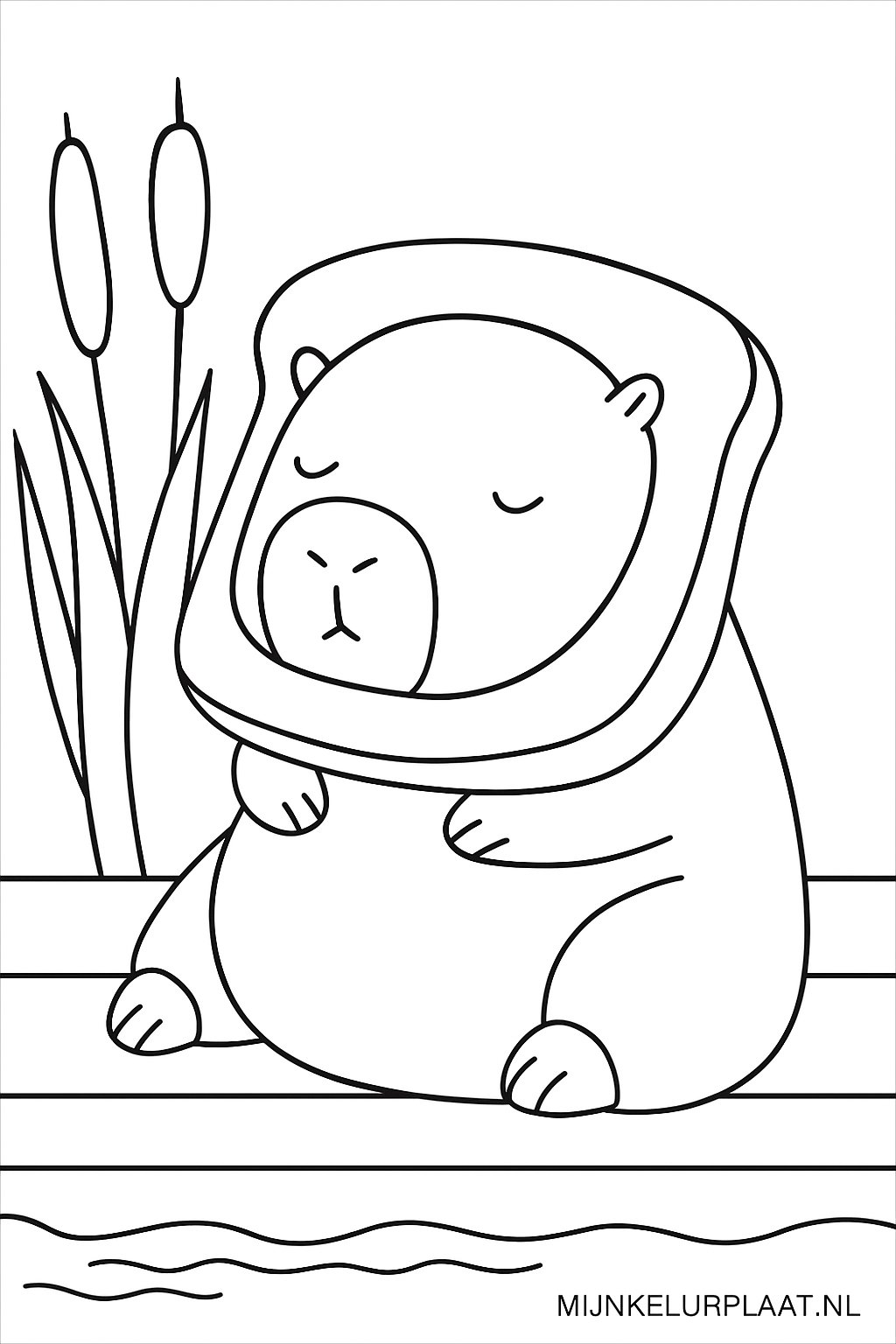 Plantilla de Coloreado Gratis de Capibara - Variante 1 Plantilla para Niños