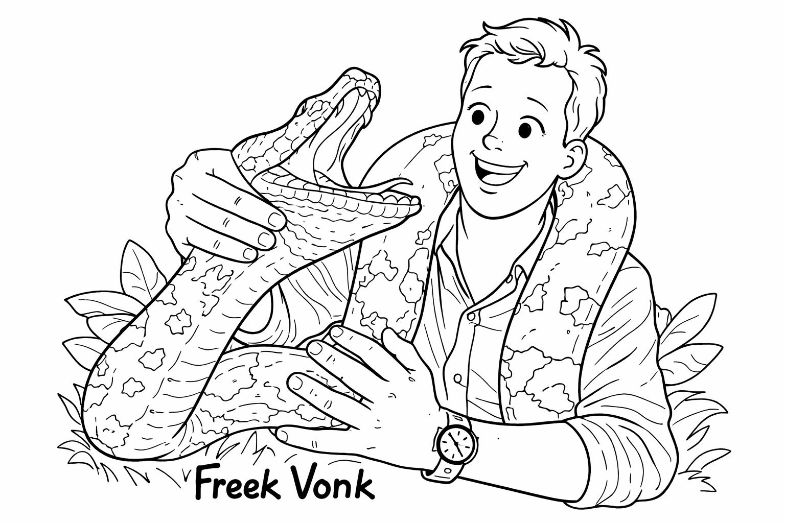 freek vonk kleurplaat - zwart-wit lijntekening