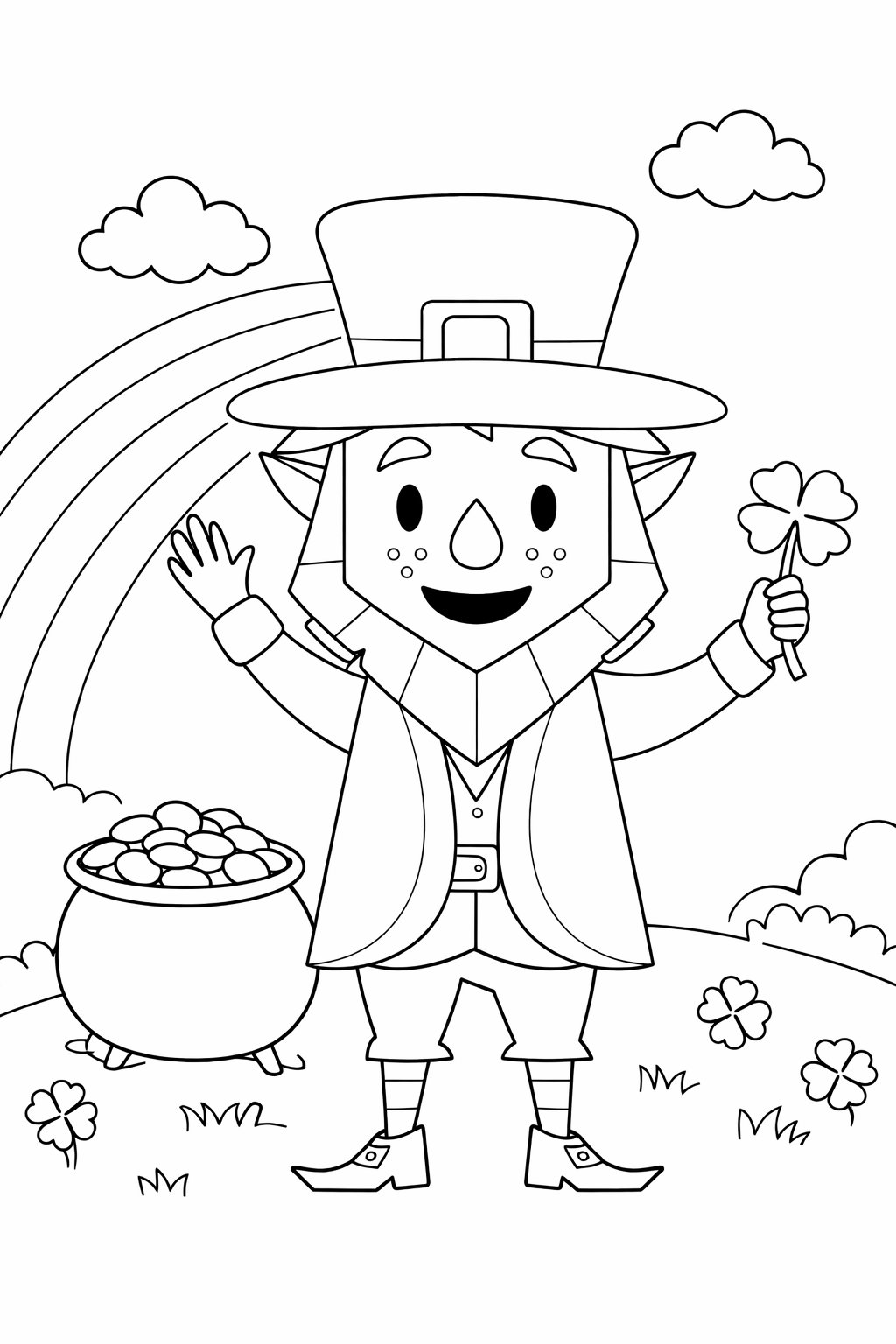 Coloriage st patrick's day dessin au trait