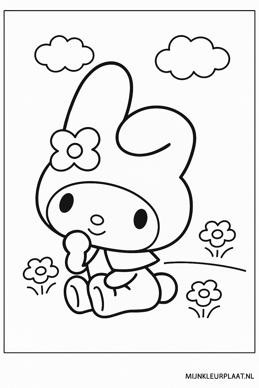 Plantilla de Coloreado Gratis My Melody - Variante 1 Plantilla para Niños