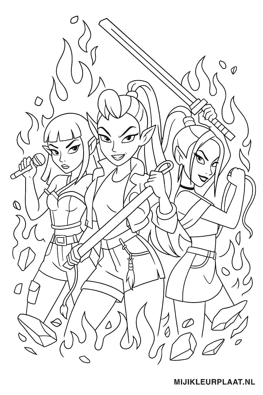 Rumi Demon Hunters Variant 2 coloring page for children