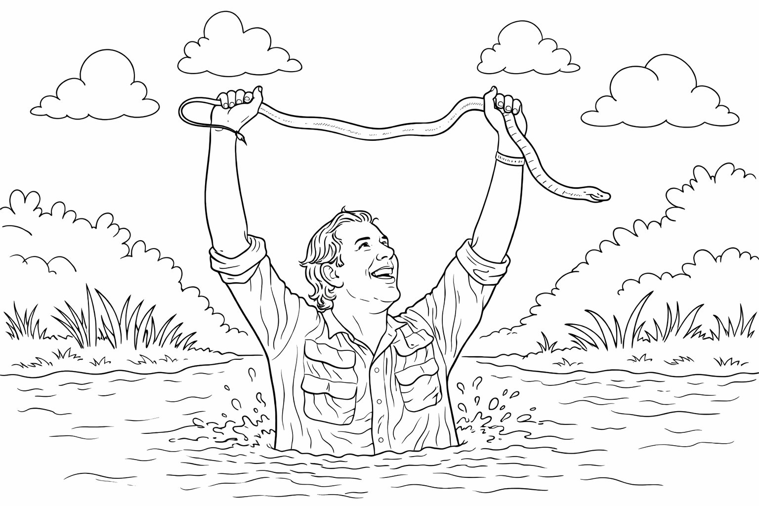 Freek Vonk kleurplaat - zwart-wit lijntekening