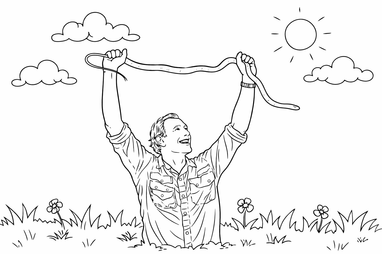 Freek Vonk kleurplaat - zwart-wit lijntekening