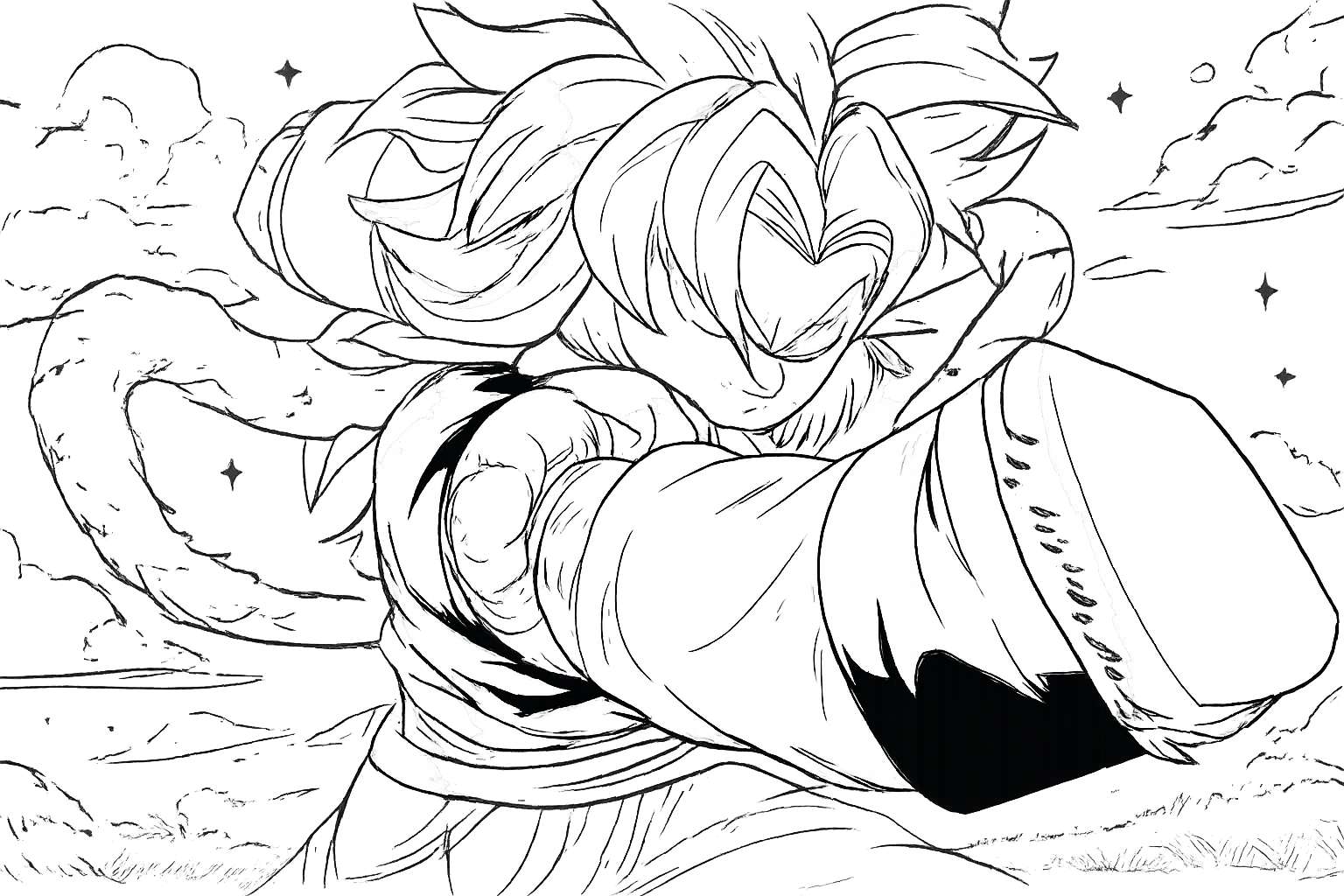 Dibujo para colorear Anime Vanguards Roblox line art