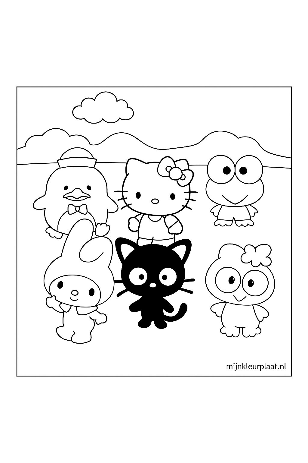 Plantilla de Coloreado Gratis Sanrio - Variante 2 Plantilla para Niños