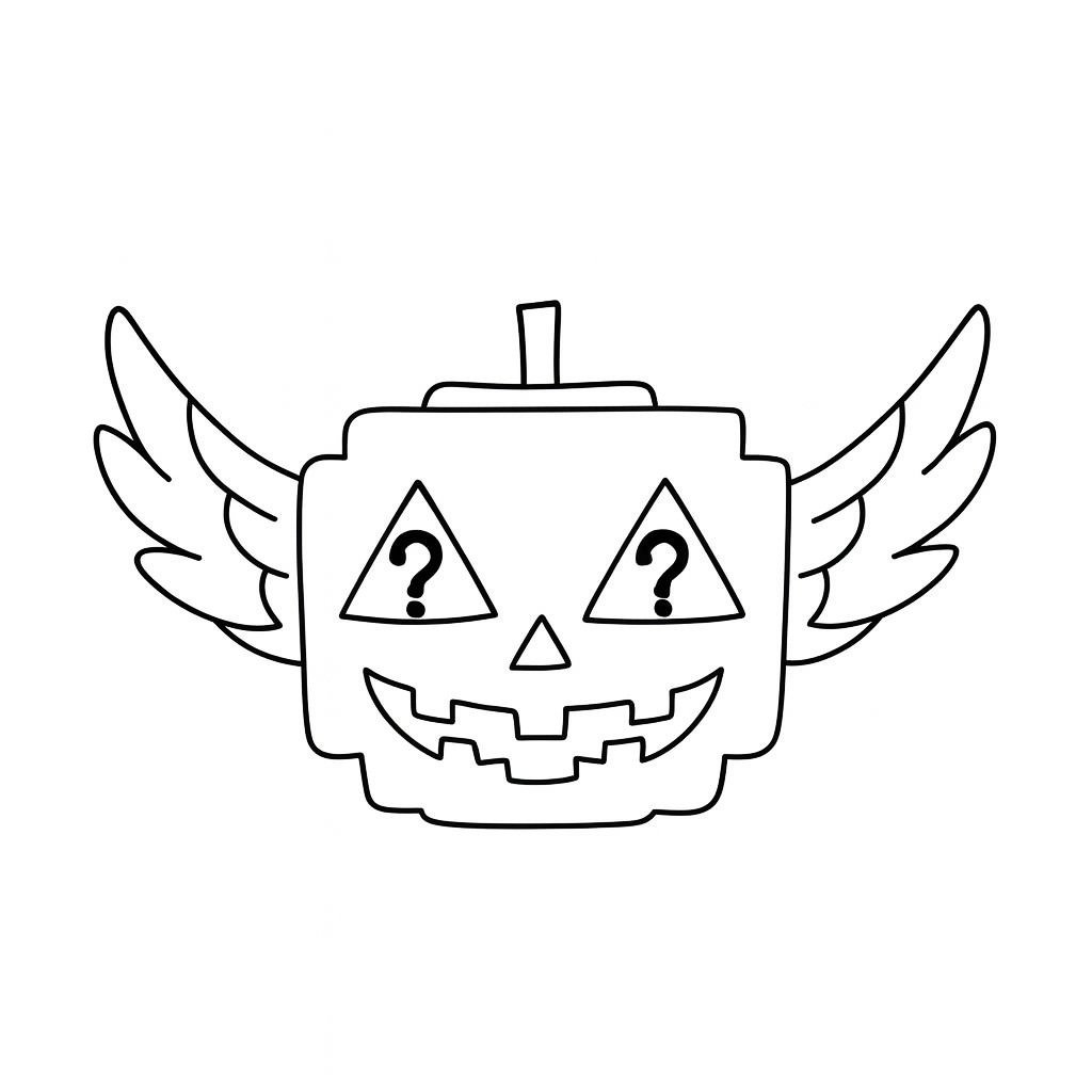 Kleurplaat van spooky lucky block (steal a brainrot), variant 1