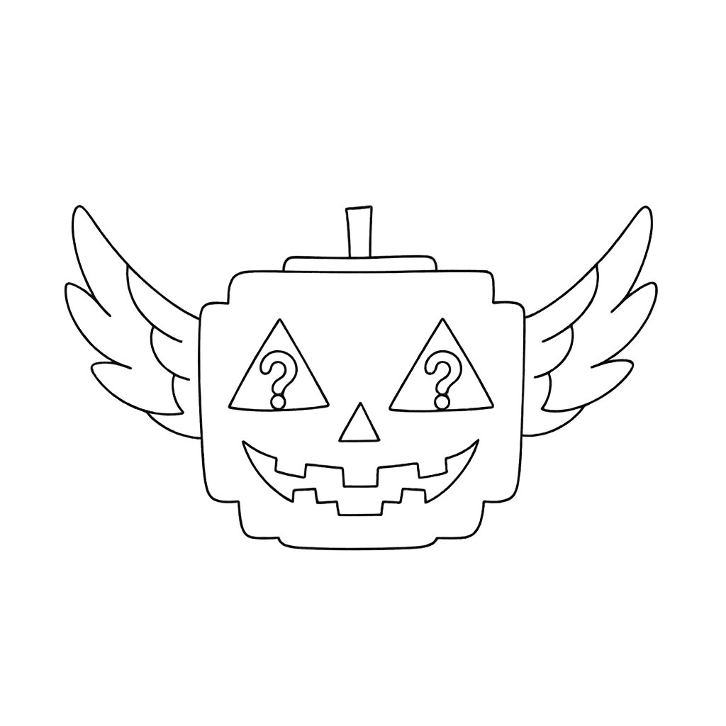 Kleurplaat van spooky lucky block (steal a brainrot), variant 3