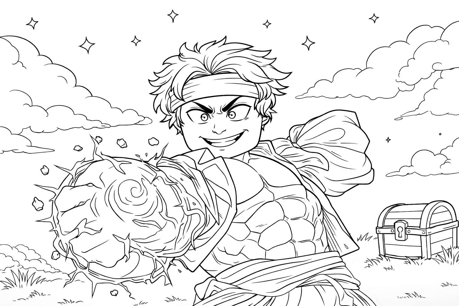 Dibujo para colorear blox fruits roblox line art