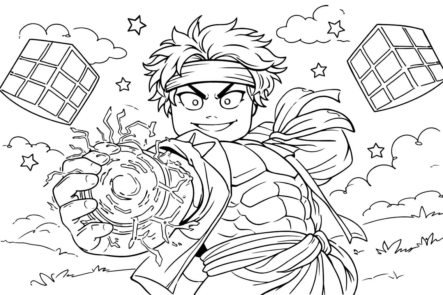 Dibujo para colorear blox fruits roblox line art