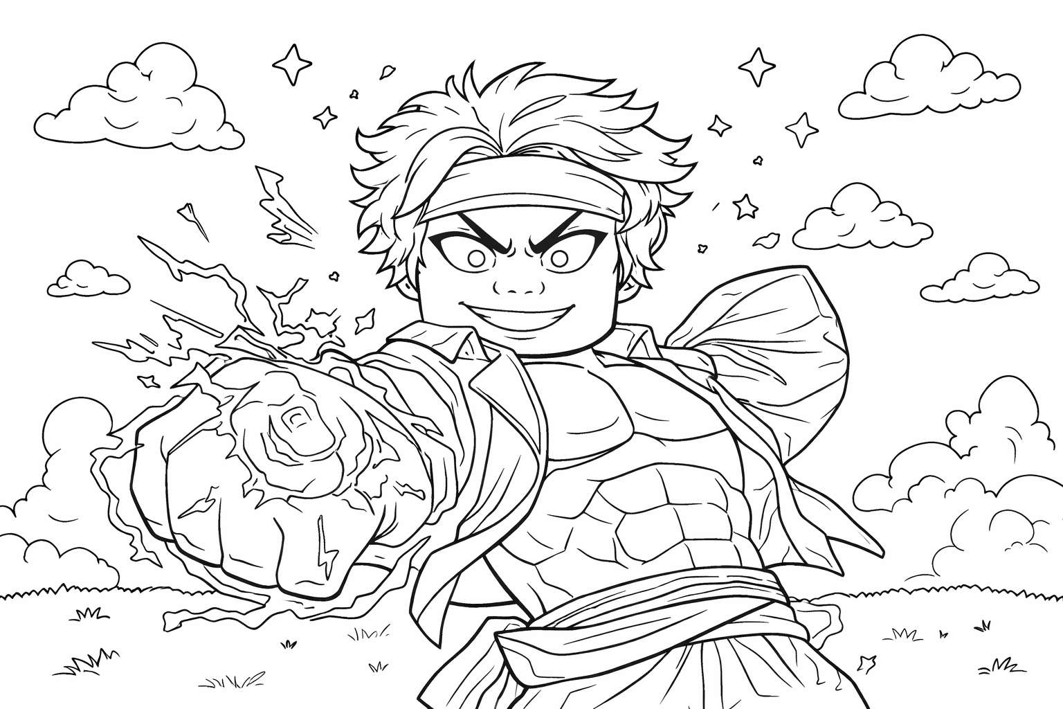 Dibujo para colorear blox fruits roblox line art