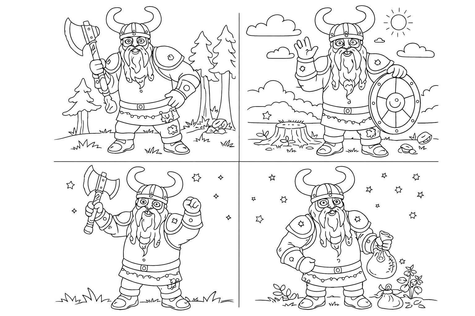 Viking Golar coloring page line art