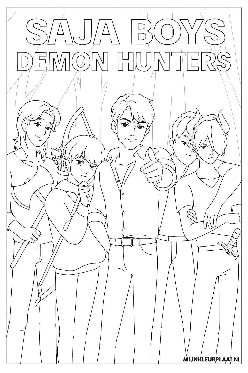 Sasja Boys Demon Hunters Variant 1 coloring page for children