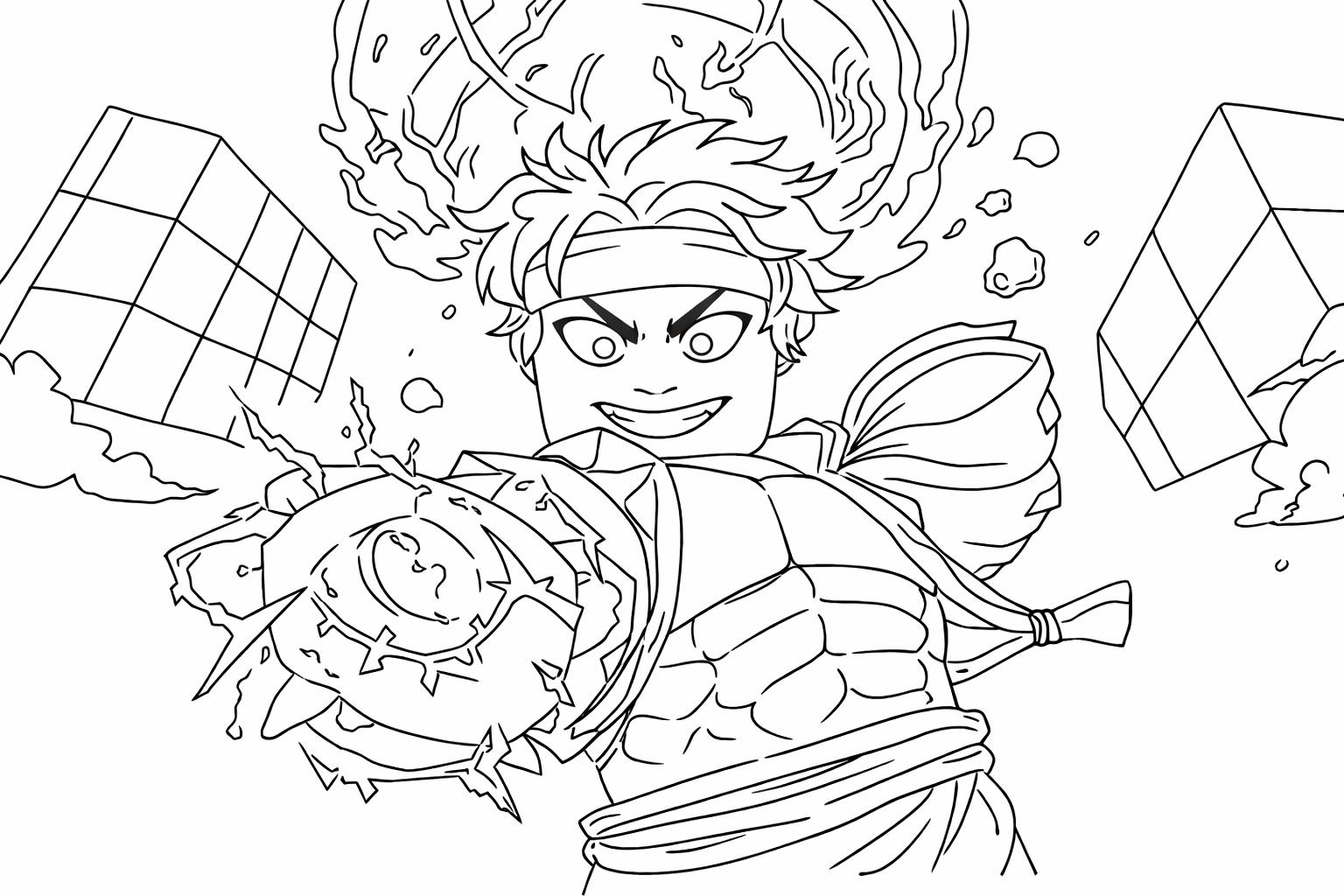 Dibujo para colorear blox fruits roblox line art