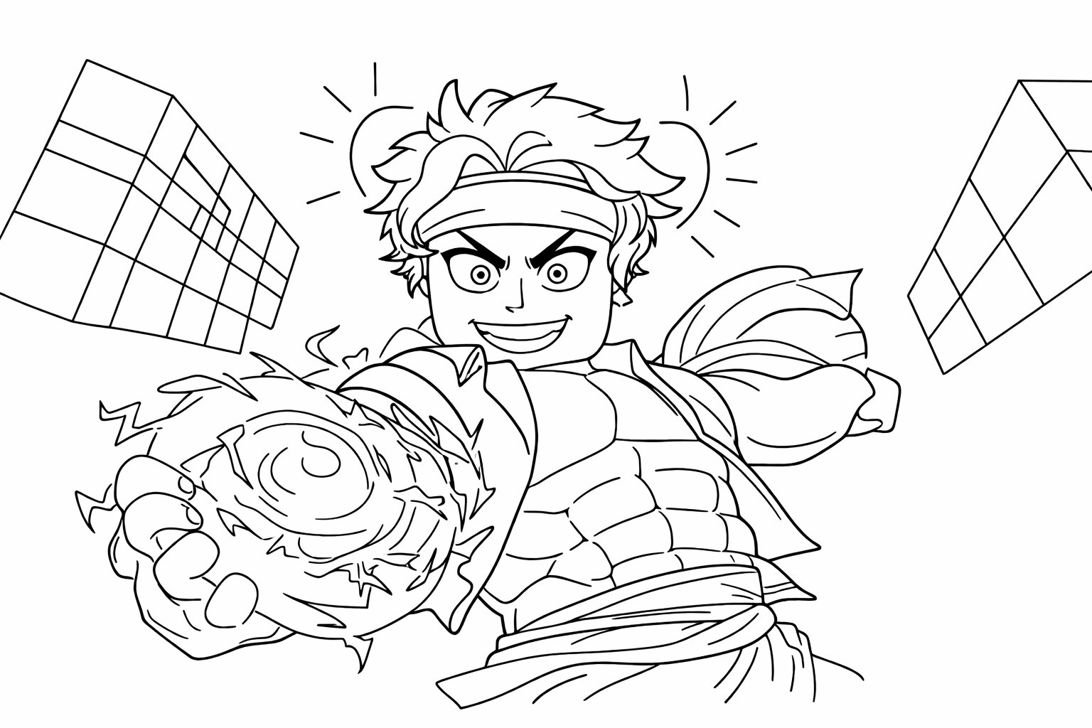 Dibujo para colorear blox fruits roblox line art