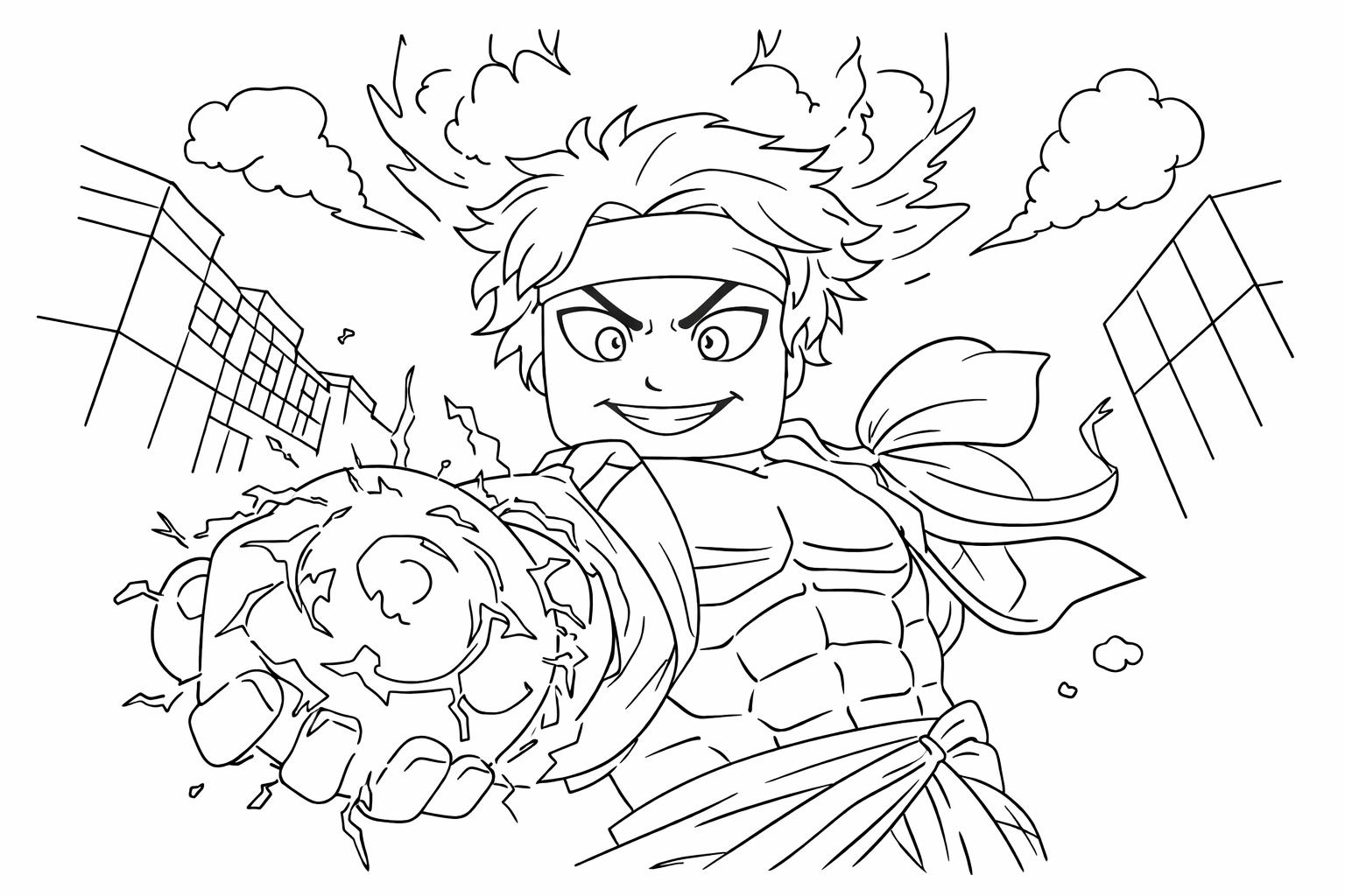 Dibujo para colorear blox fruits roblox line art