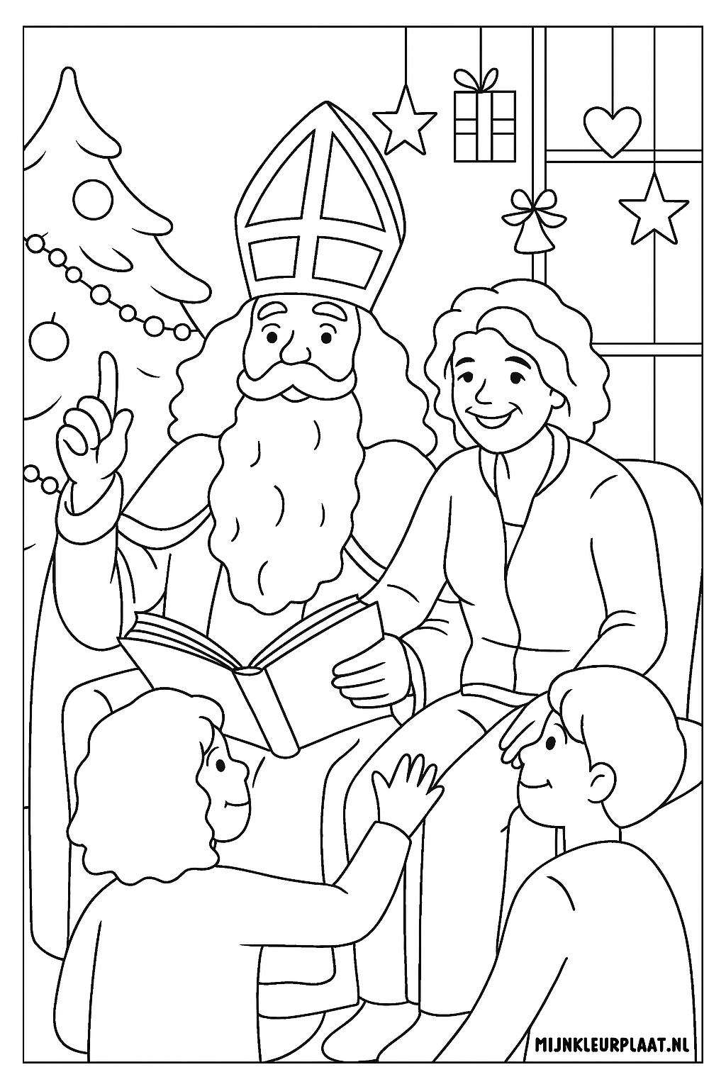 Sinterklaas Variant 3 coloring page for children
